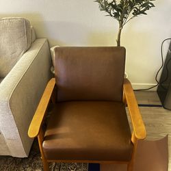 Wooden Faux Leather Chair (Qty 2)