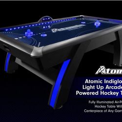 Atomic indiglo LED Light Up Arcade Air Powered Hockey Table 