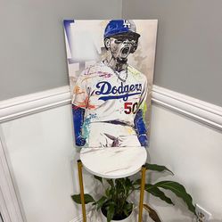 🚨MOOKIE BETTS Dodgers Stretched Canvas Wall Art Poster (Gallery Wrap)
