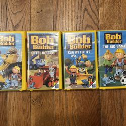 Bob the Builder VHS Tapes Lot 4 Hard Yellow Case Preowned