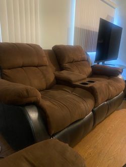 2 reclining love seats