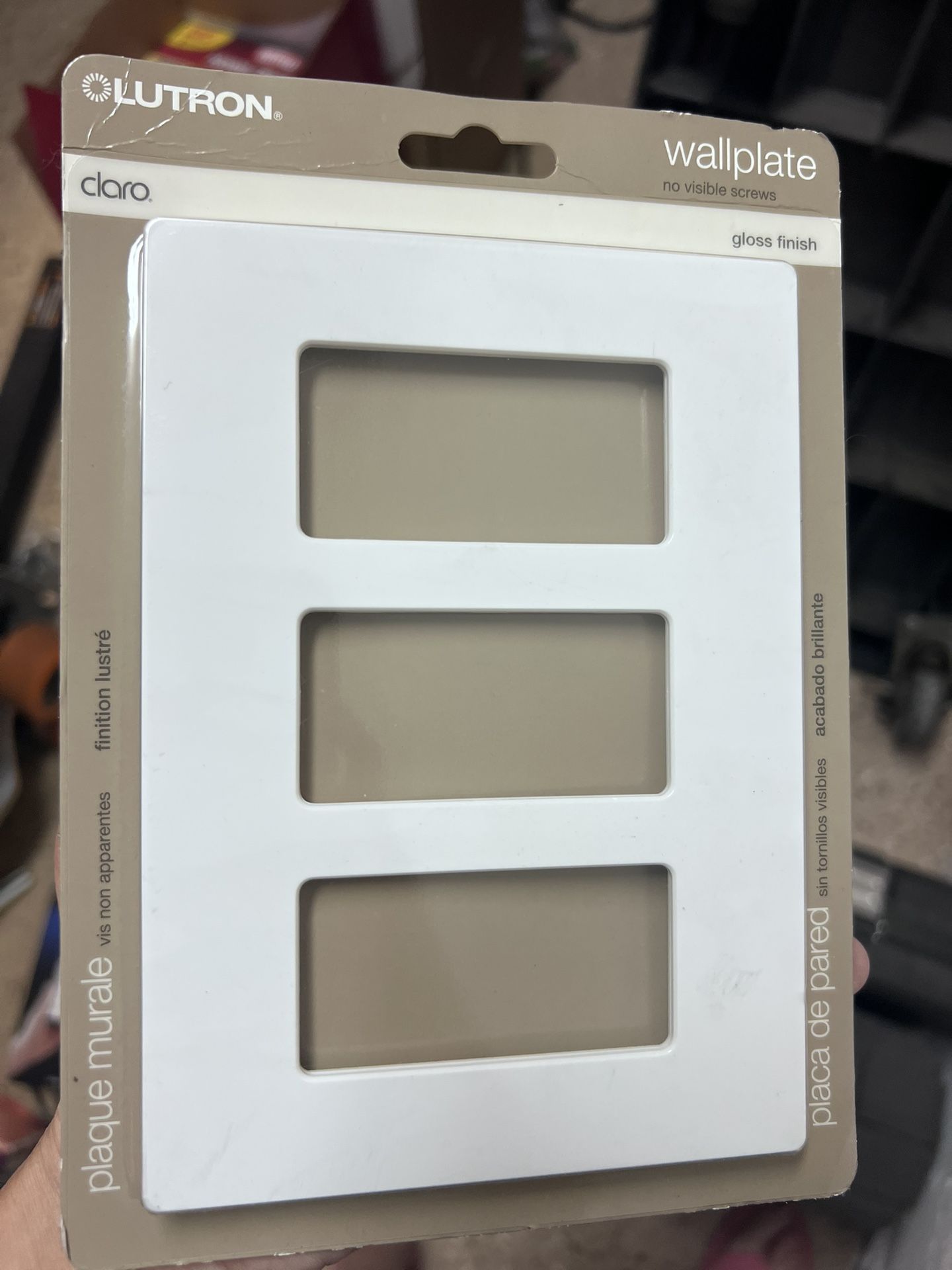 Lutron Claro Light Switch Cover Plate, 3 Gang Wallplate, CW-3-WH, White