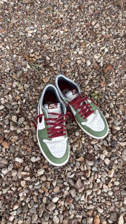 Green and burgundy Jordan 1 Lows size 11