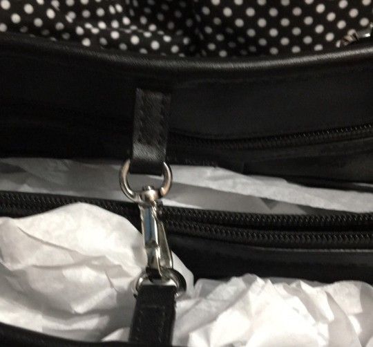 Michael Kors Large Black Logo Tote With Silver Accents