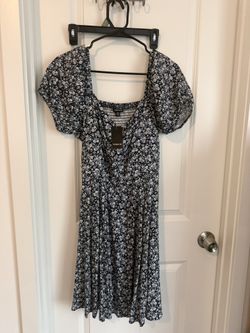 Blue & White Floral Spring Dress
