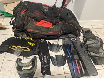 Paintball Gear Lot with Bag and Accessories