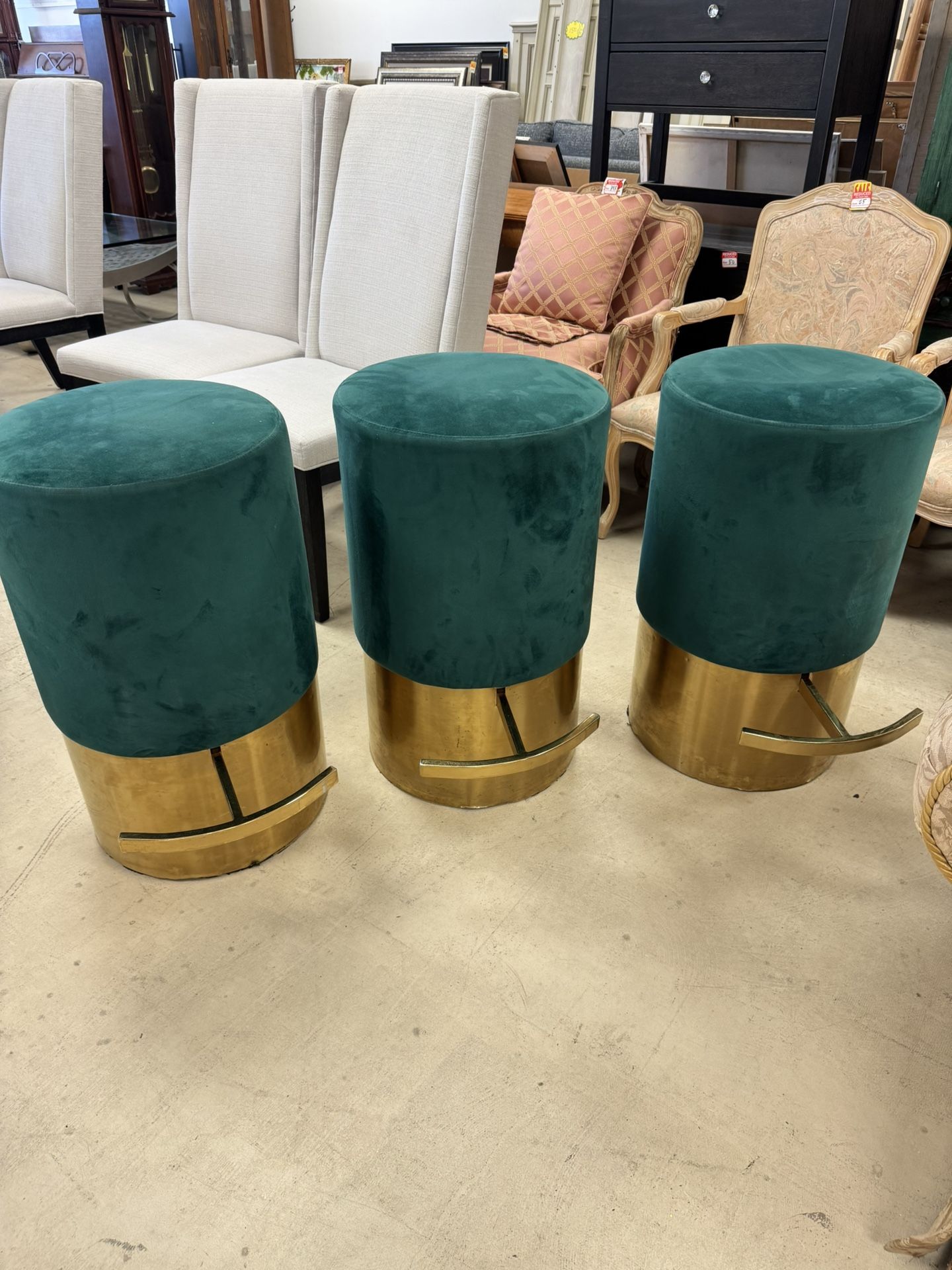 3 Vintage Bar Stools - Good Condition