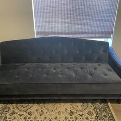 Blue Velvet Tufted Sofa 