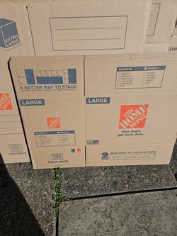 Packing boxes and tape and bubble wrap