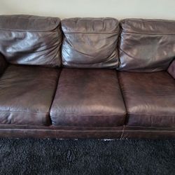 Dark Brown Leather Couch