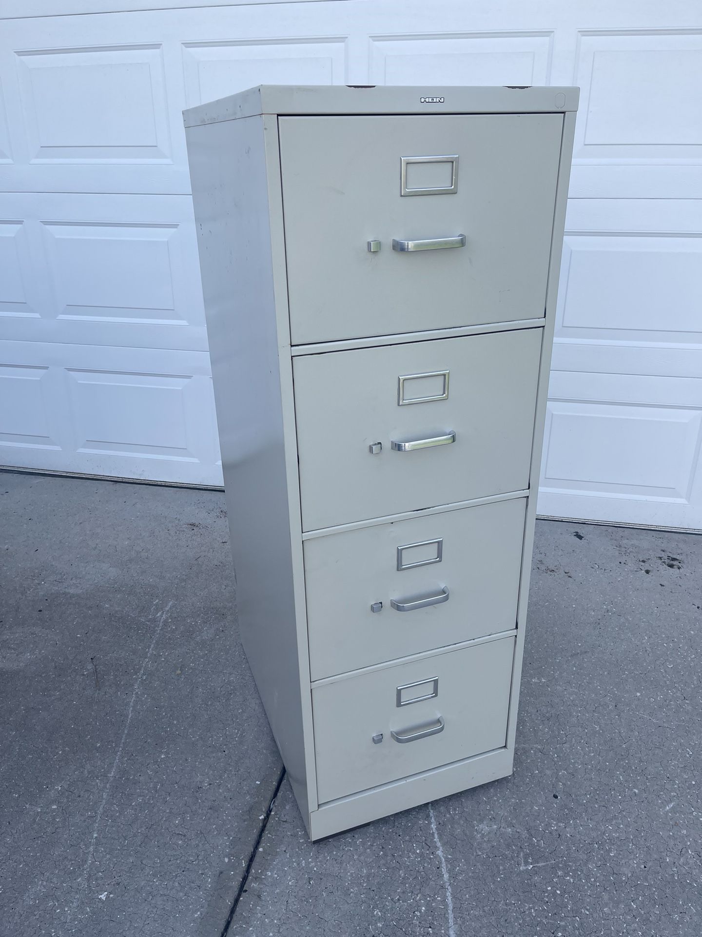 HON 4 DRAWER LEGAL FILE CABINET. 18” WIDE 26 1/2” DEEP 52” HIGH