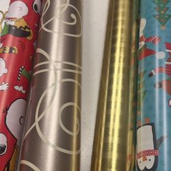 3- Rolls Of Christmas Wrapping Paper 