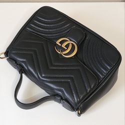 Black Genuine Leather Satchel Crossbody Bag Handbag Purse