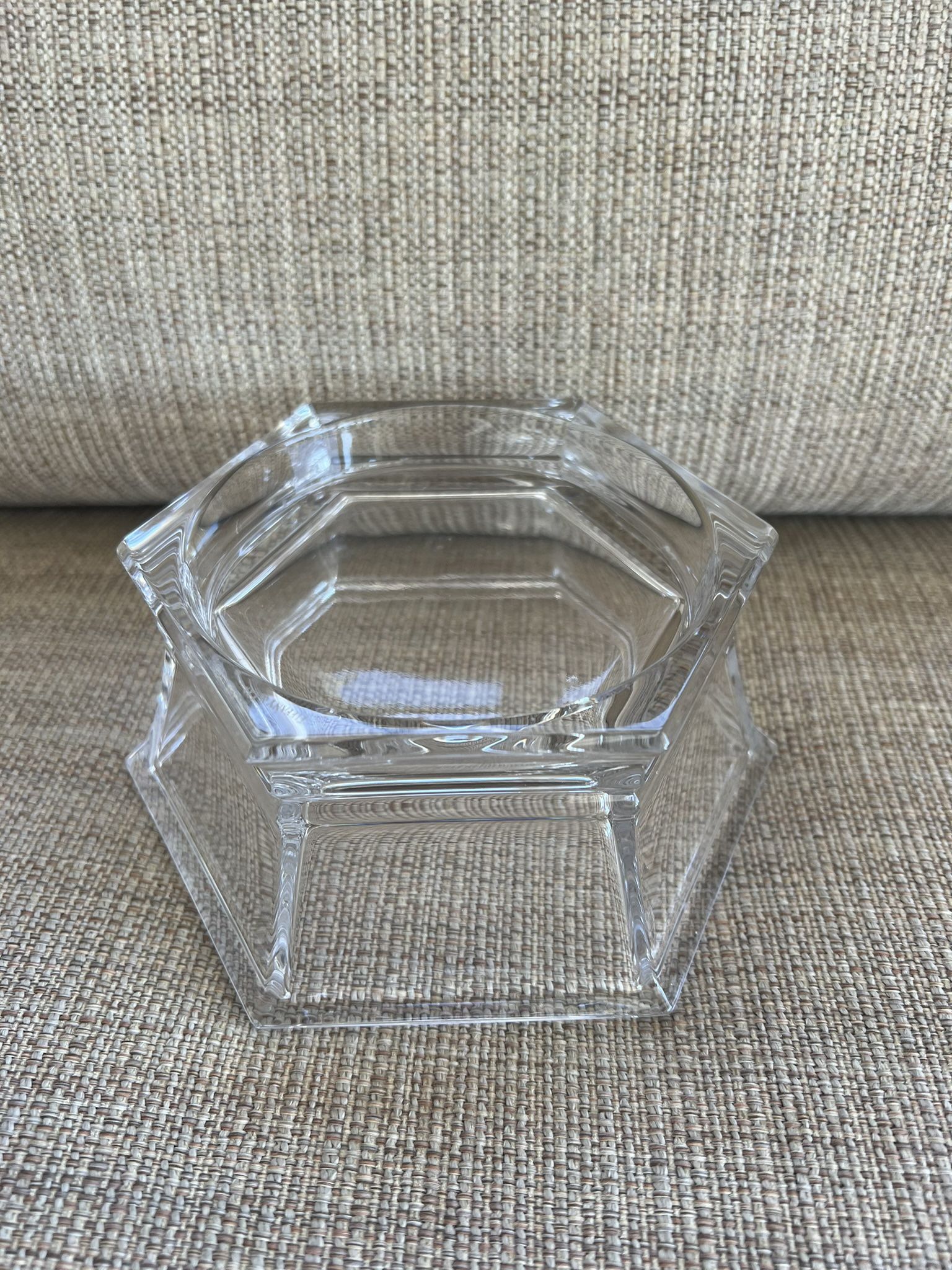 Tiffany large pillar crystal candle holder