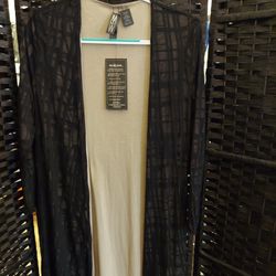 NEW Marla Wynne Duster Cardigan Slit Sides Open Front & Lined Women's S