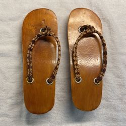 Vintage Hand Made Indonesia Wood Sandals