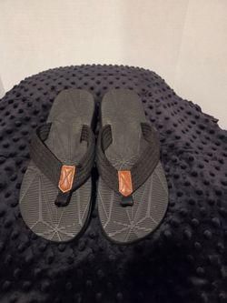 Black Flip Flops with Tan  Detail size 42