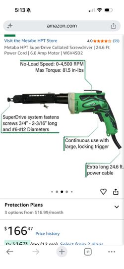 Metabo HPT SuperDrive Collated Screwdriver W6V4SD2