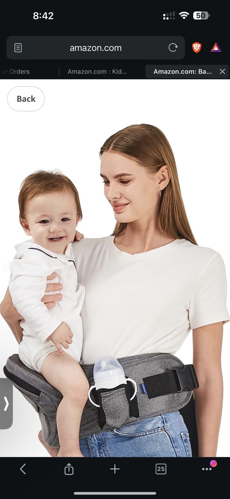 Baby Hip Carrier, Hip Seat Baby Carrier,Adjustable Waistband with Original 3D Belly Protector, Ergonomic Carrier with Various Pockets for Newborns & T