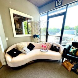 CB2 Curvo Blush Pink Sofa