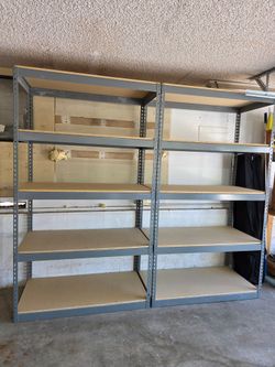 5 Tier Shelving 48 in W x 24 in D American Made Used Heavy Duty Steel Boltless Storage Racks Delivery Available