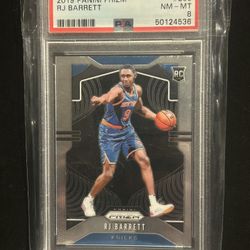 2019-20 Panini Prizm RJ Barrett RC PSA 8 New York Knicks #250