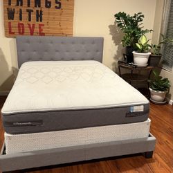 Upholstery Queen Size Bed- Mattress 