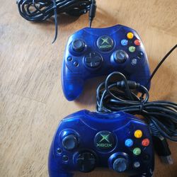 Clear Blue Xbox Controllers