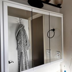 36” x 30” 3 door mirrored medicine cabinet