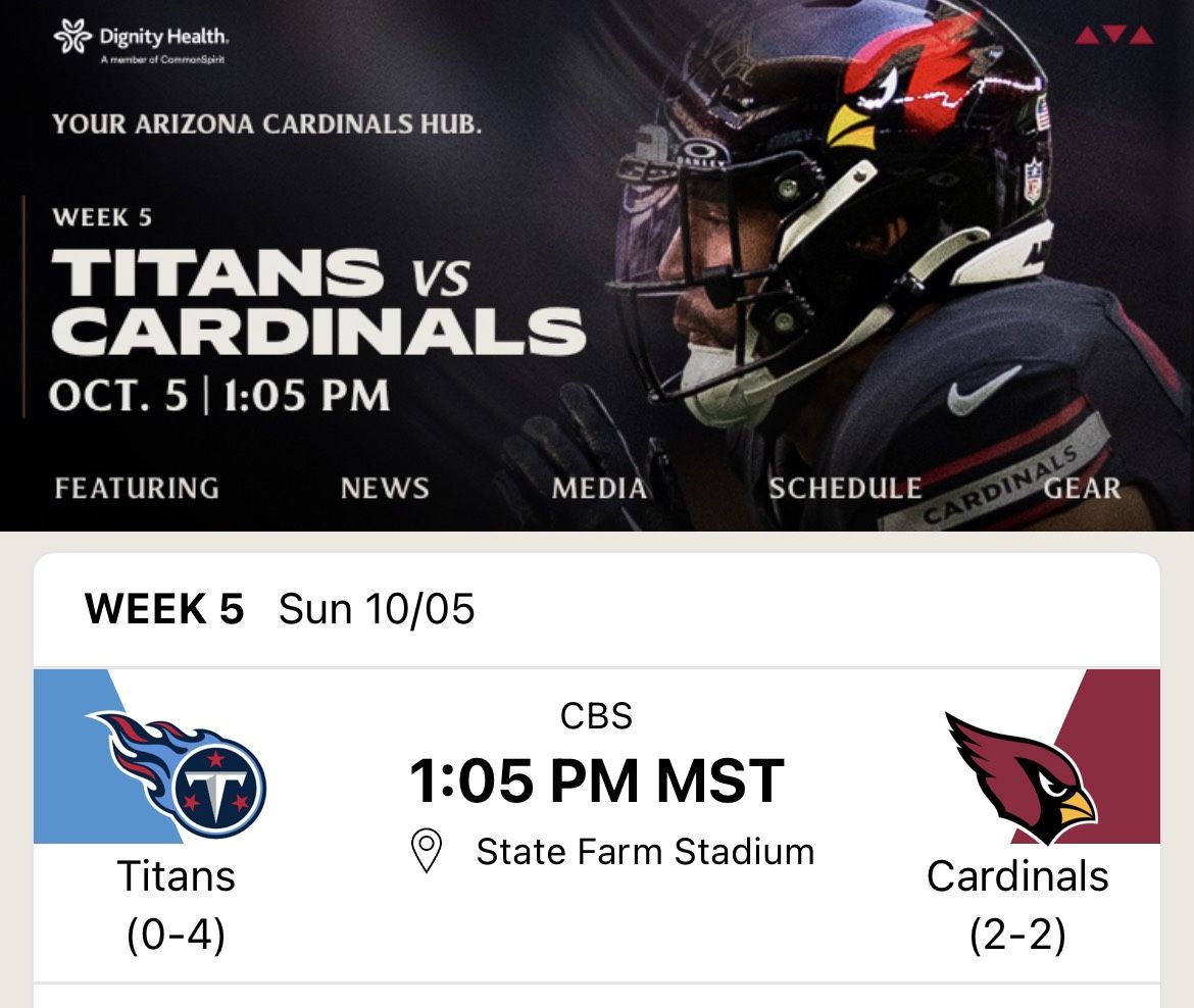 Arizona Cardinals Vs Tennessee Titans