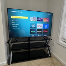 58 Inch HiSense Roku/App TV With TV Stand (with Mounting Capability)