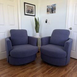 🪑 Modern Swivel Accent Chairs – Set of 2 (Like New)