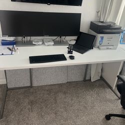 White BBF office desk table