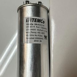 TEMCo 45+5 uf/MFD 370-440 VAC Volts Round Dual Run Capacitor 50/60 Hz AC Electric 