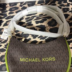 Brown & Lime Michael Kors Purse 