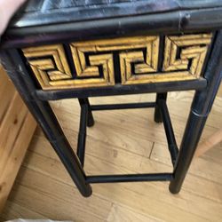 Asian Chinese Accent Table Vintage Wood Bamboo
