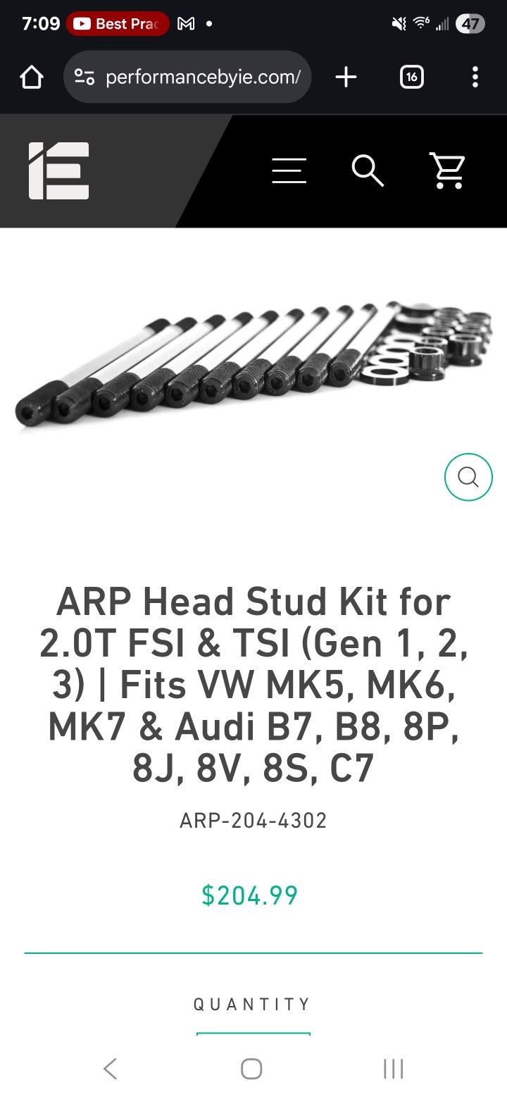 ARP Head Studs For Volkswagen Audi
