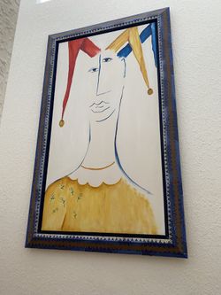 Original Custom Framed Oil On Canvas “Harlequin”