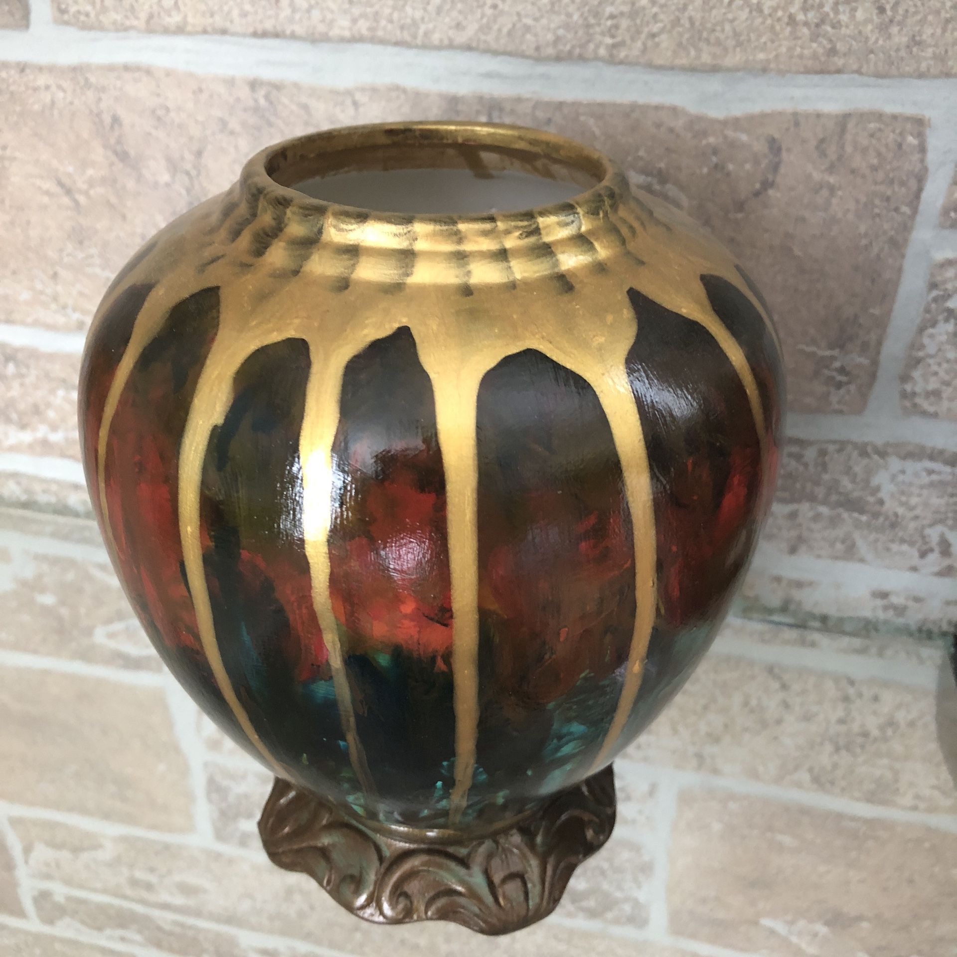 Hand made / hand painted ceramic vase