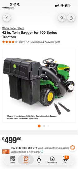 John Deere 42 in. Twin Bagger for 100 Series Tractors