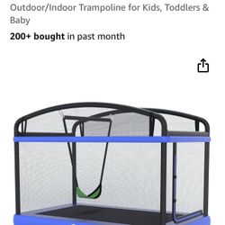 CalmMax Kids Trampoline with Horizontal Bar and Swing