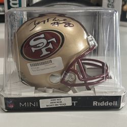 Jerry rice signed mini helmet 49ers 96-08 Beckett#80 Black