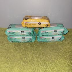 5 Bags 64 Wipes(4 Coconut And Green Tea Scent/1 Shea Butter Scent)