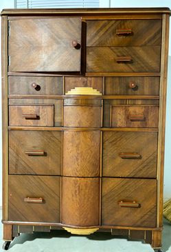 Vintage Tall bedroom 7 drawers Dresser Chest 100% wood