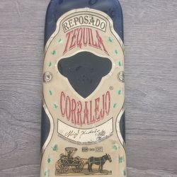 Melted Glass Tequila Bottle Wall Art
