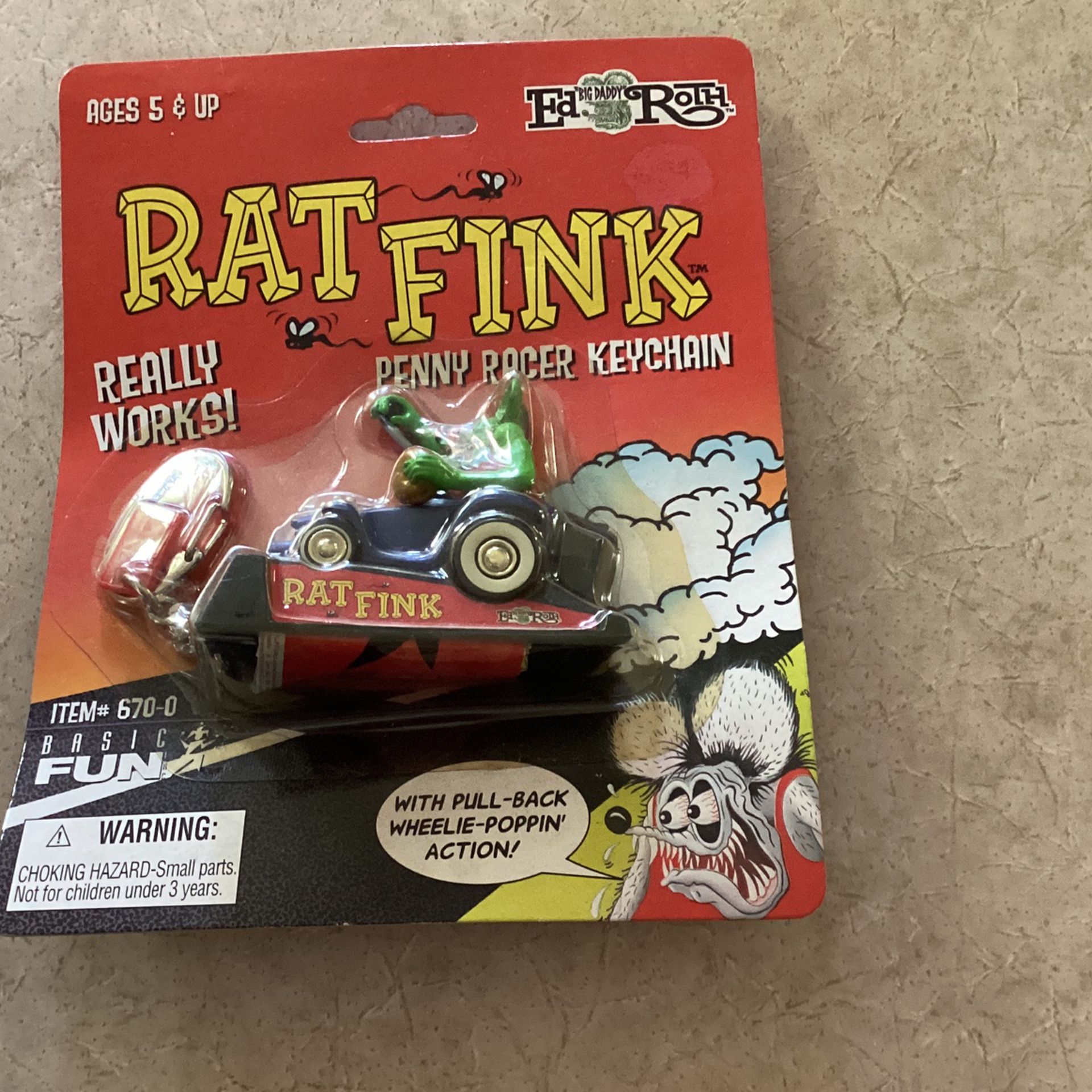 Rat Fink Penny Racer Keychain Ed Roth 2001 