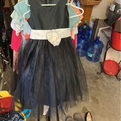 Girls Black Tulle Dress Used Once 6/7