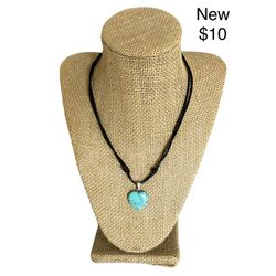 Turquoise Heart Charm Necklace
