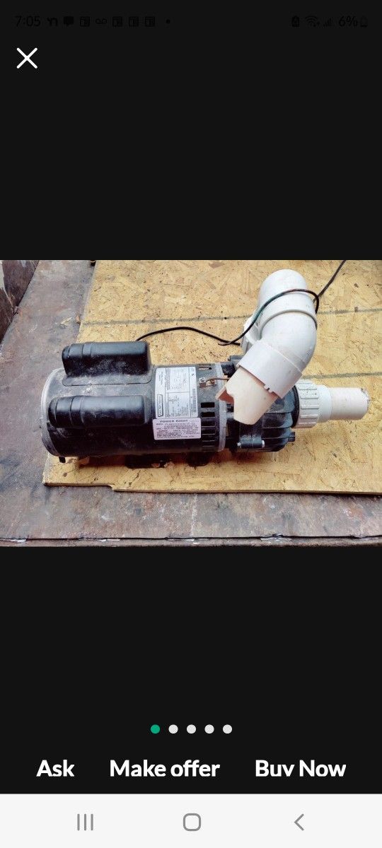 Hot Tub/Jacuzzi Pump And Motor. Works Great.