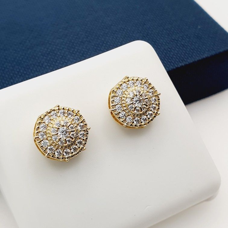 "14K Gold Plated Cubic Zircon Earrings, EVBRS423
 